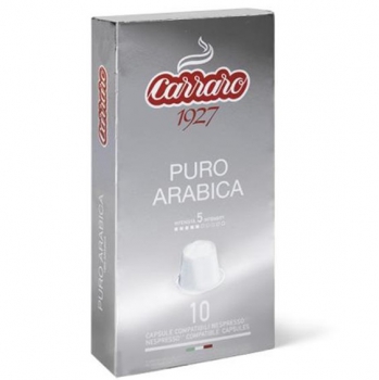 Кофе в капсулах Carraro Puro Arabica (Карраро Пуро Арабика), упаковка 10 капсул, формат Nespresso