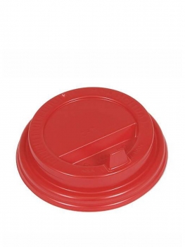 Крышка для картонных стаканов под горячие напитки, Красная, 80 мм, 100 шт./упак.